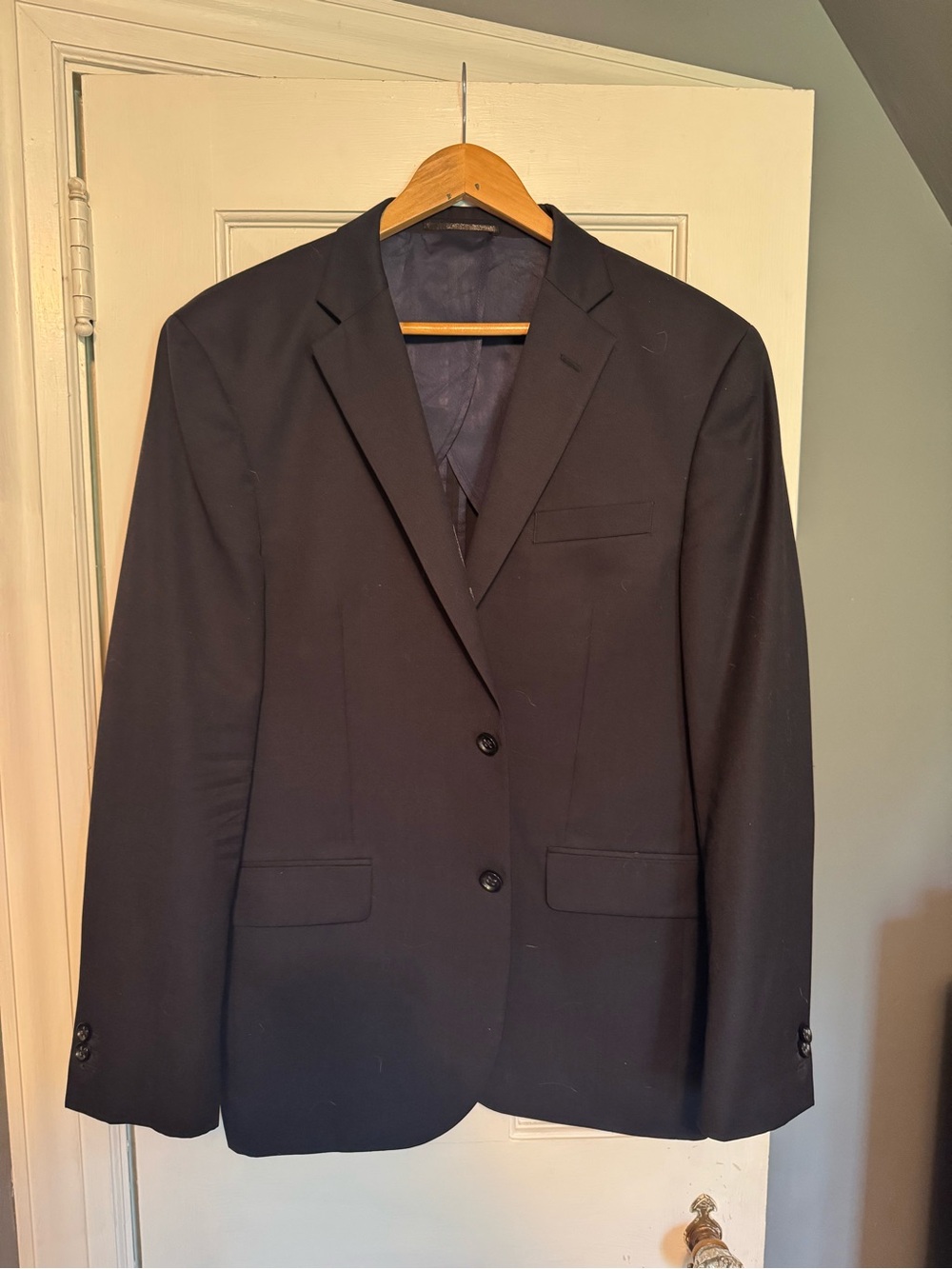 Hugh & Crye Navy Blue Two-Button Blazer Functional Sleeve 42R